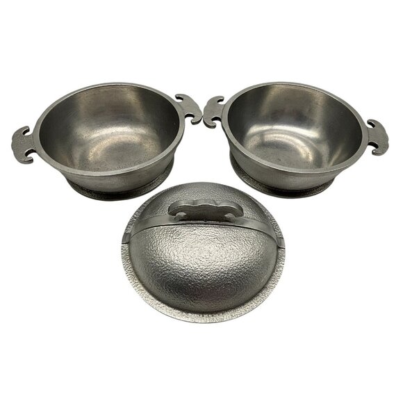 Guardian Service Hammered Aluminum Vintage 1940s Dutch Oven Cookware Set of 3 - Picture 1 of 14